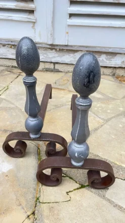 Paire de CHENETS Géométriques VINTAGE