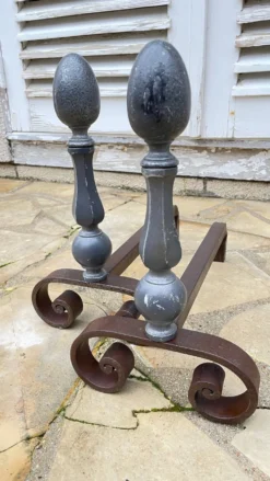 Paire de CHENETS Géométriques VINTAGE