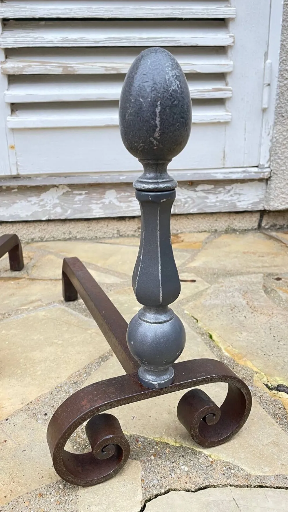 Paire de CHENETS Géométriques VINTAGE