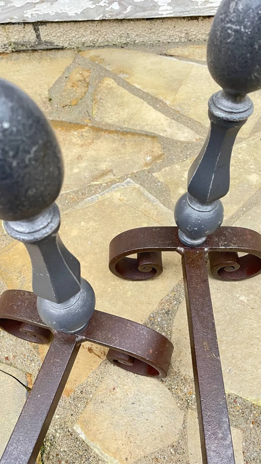 Paire de CHENETS Géométriques VINTAGE