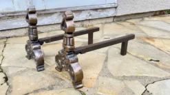 Paire de CHENETS Laiton Massif VINTAGE