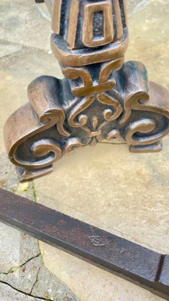 Paire de CHENETS Laiton Massif VINTAGE