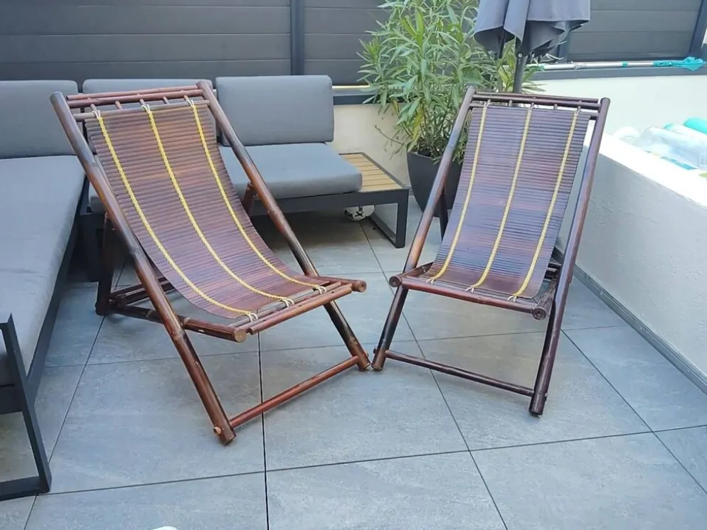 Paire de chiliennes en bambou