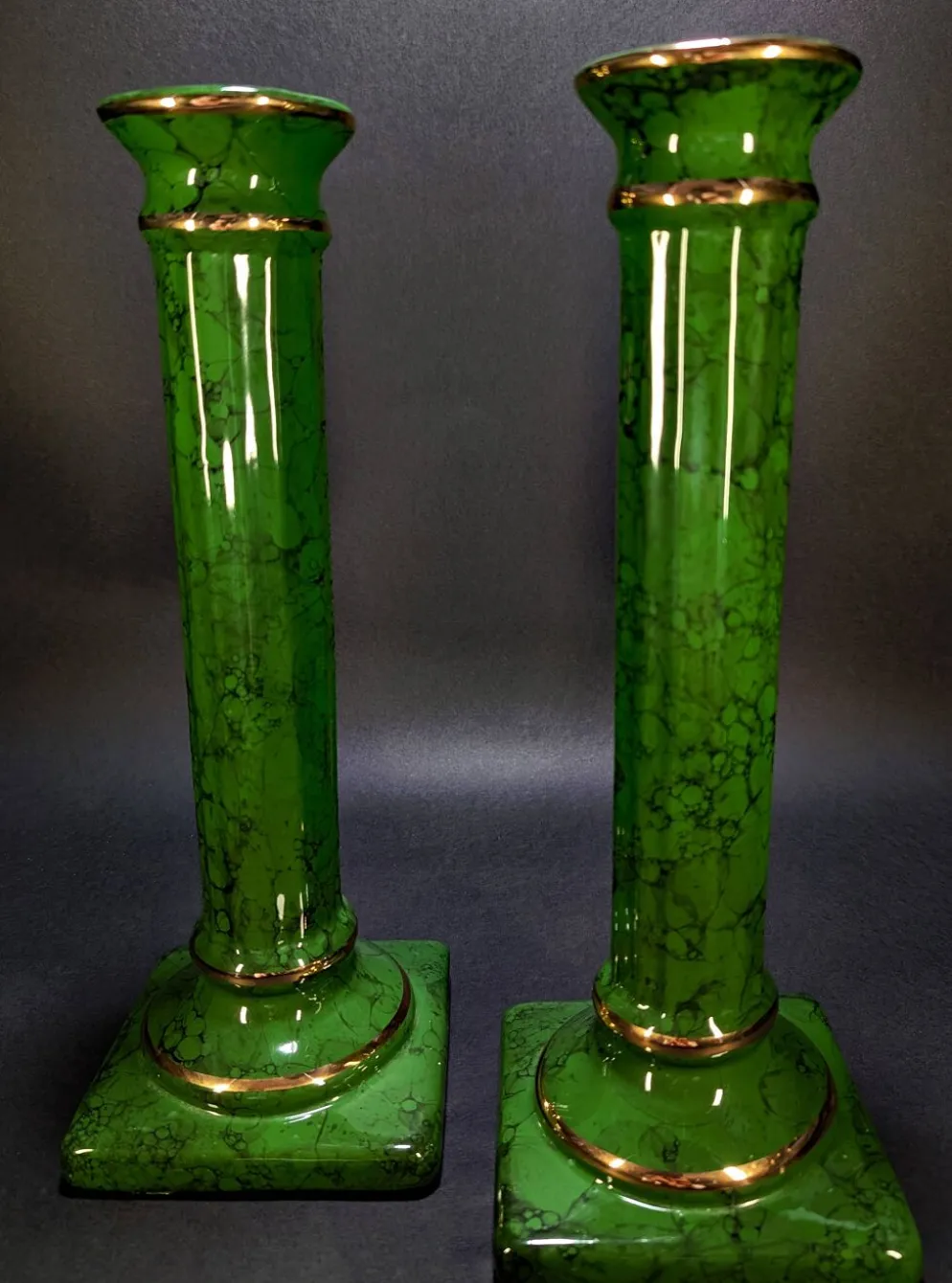 Paire de Colonnes Décoratives Néoclassiques Hollywood Regency 33x12 cm