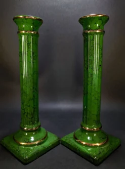 Paire de Colonnes Décoratives Néoclassiques Hollywood Regency 33x12 cm