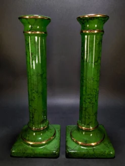 Paire de Colonnes Décoratives Néoclassiques Hollywood Regency 33x12 cm