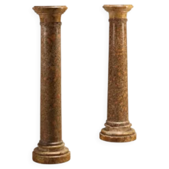Paire de colonnes en marbre breccia et granit - Italie XIXe siècle