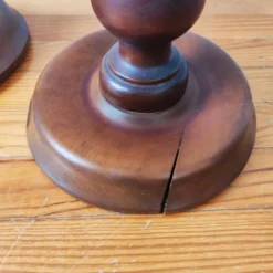 Paire de colonnes sellettes en bois tourné