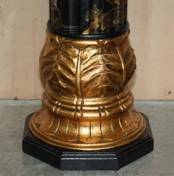 Paire de colonnes torchères laquées style néoclassique Chinoiserie