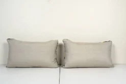 Paire de coussins soie et velours Ikat