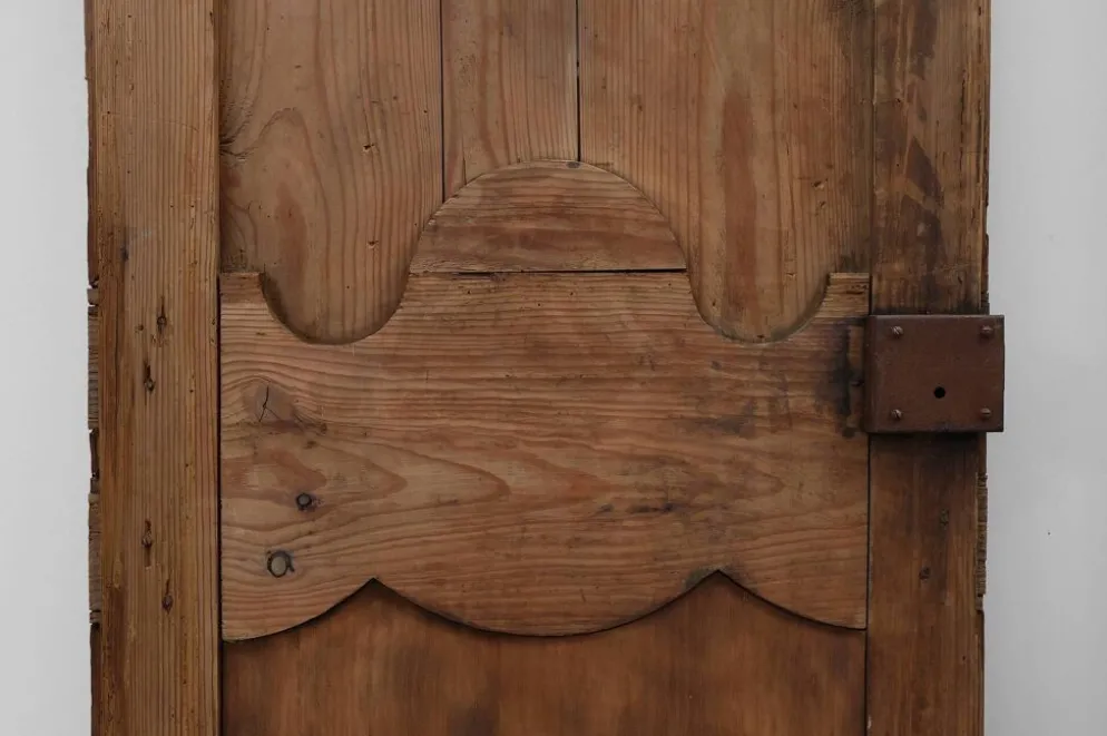 Paire de deux portes anciennes en bois sculpté à la main, vers 1880.