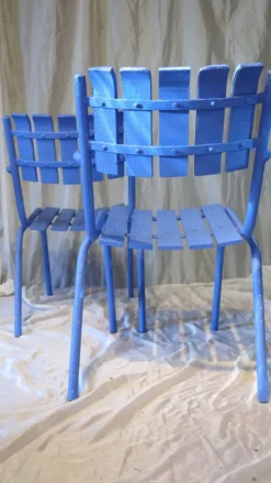 Paire de fauteils de jardin ou de terrasse bleu outremer
