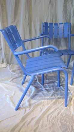 Paire de fauteils de jardin ou de terrasse bleu outremer