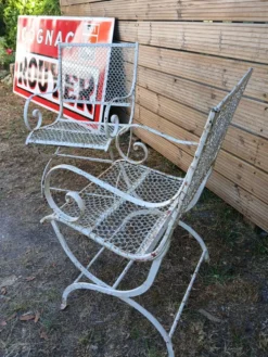 Paire de fauteuils de Jardin en métal début XX émé