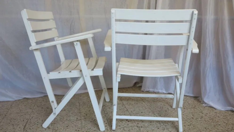 Paire de fauteuils de jardin pliants