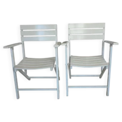 Paire de fauteuils de jardin pliants