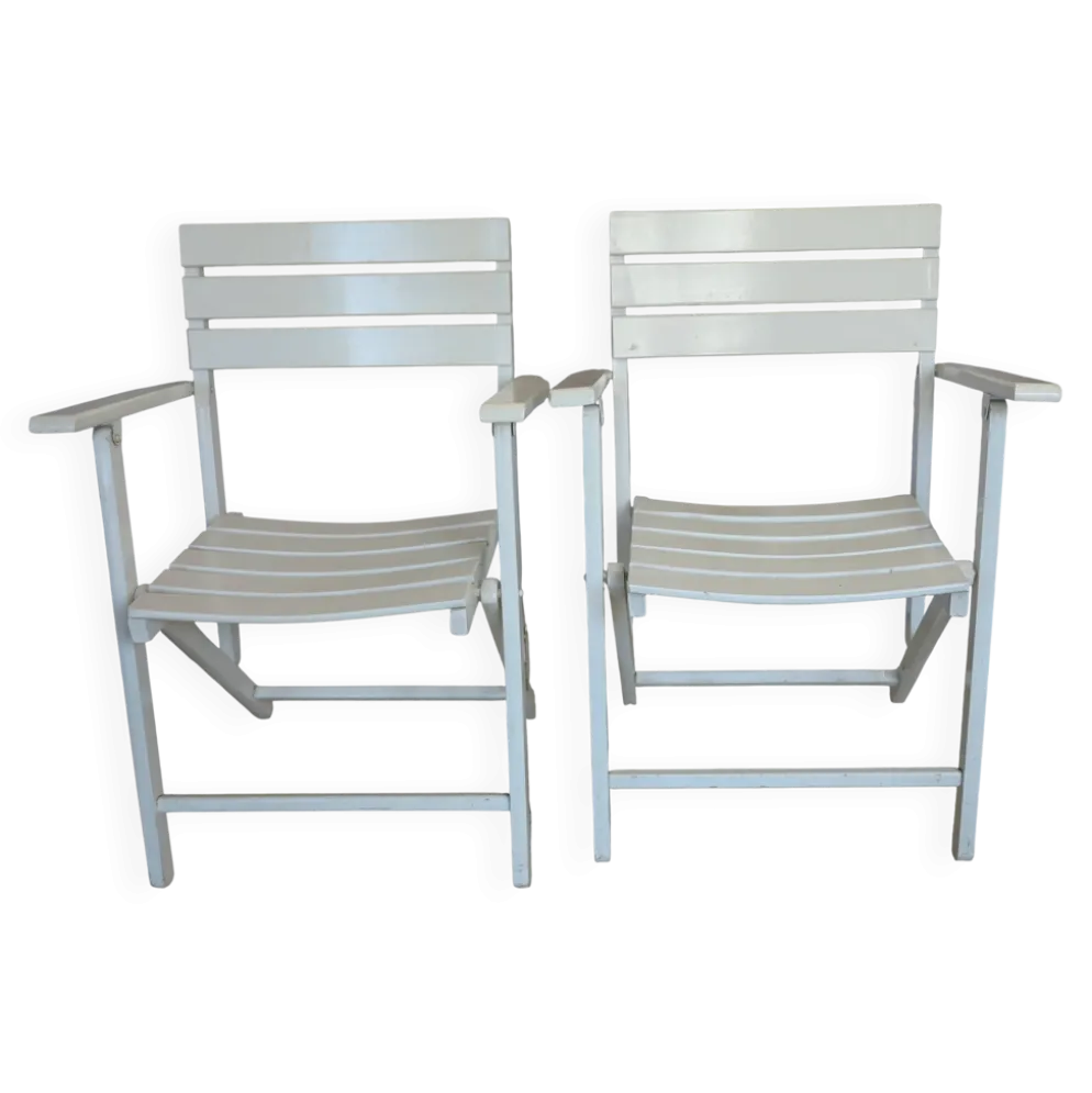 Paire de fauteuils de jardin pliants