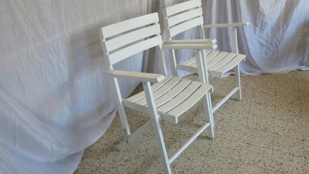 Paire de fauteuils de jardin pliants
