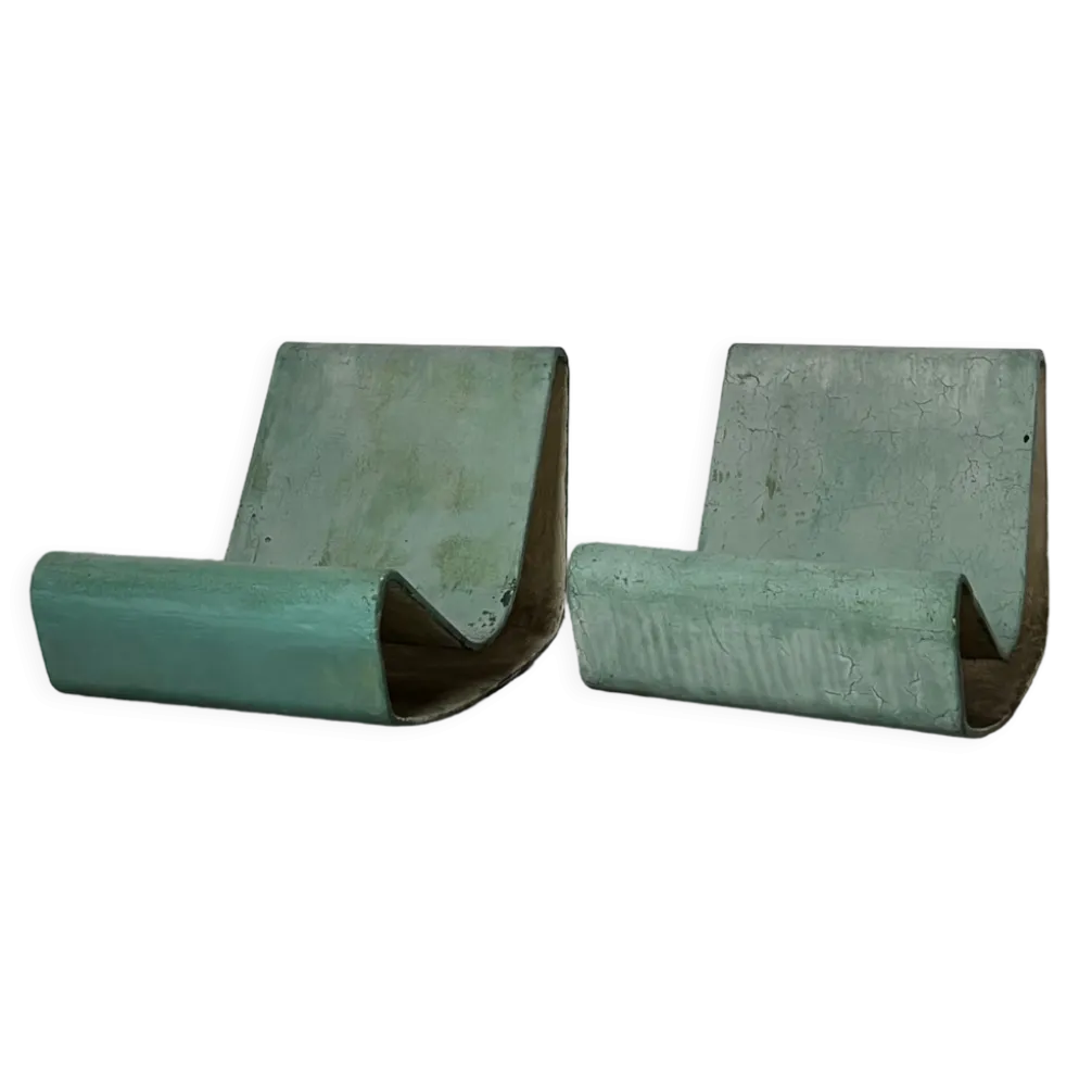 Paire de fauteuils Loop par Willy Guhl pour Eternit Suisse années 1950