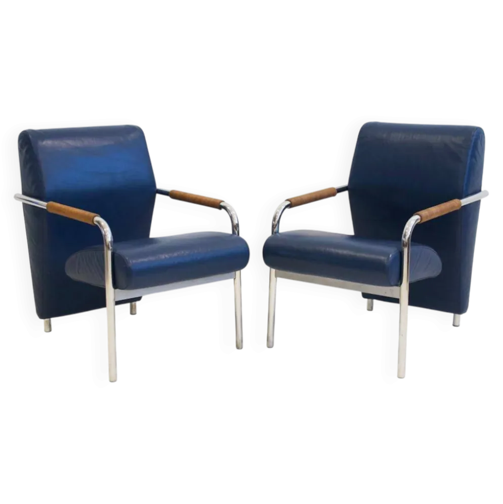 Paire de fauteuils Niccola bleues par Andrea Branzi pour Zanotta
