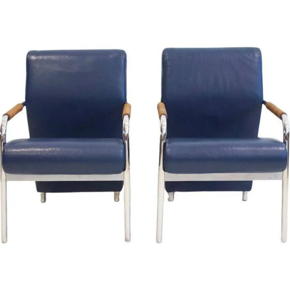Paire de fauteuils Niccola bleues par Andrea Branzi pour Zanotta