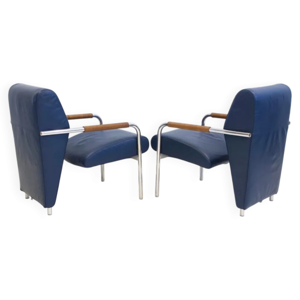 Paire de fauteuils Niccola bleues par Andrea Branzi pour Zanotta