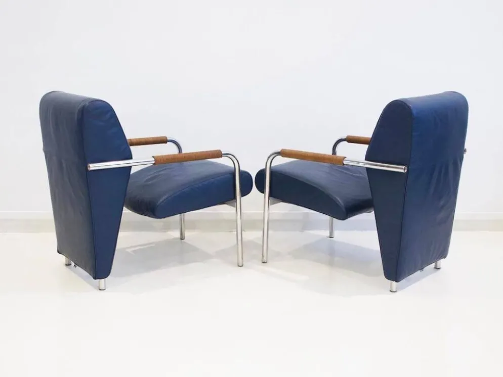Paire de fauteuils Niccola bleues par Andrea Branzi pour Zanotta