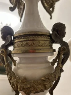 Paire de grands candélabres 7 feux - 69 cm - Bronze - Putti