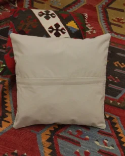 Paire de housses de coussin géométriques kilim turc tissé à plat