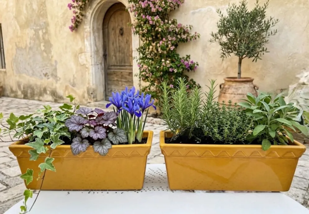 Paire de jardinières en céramique émaillée SILMA Italie - Années 70