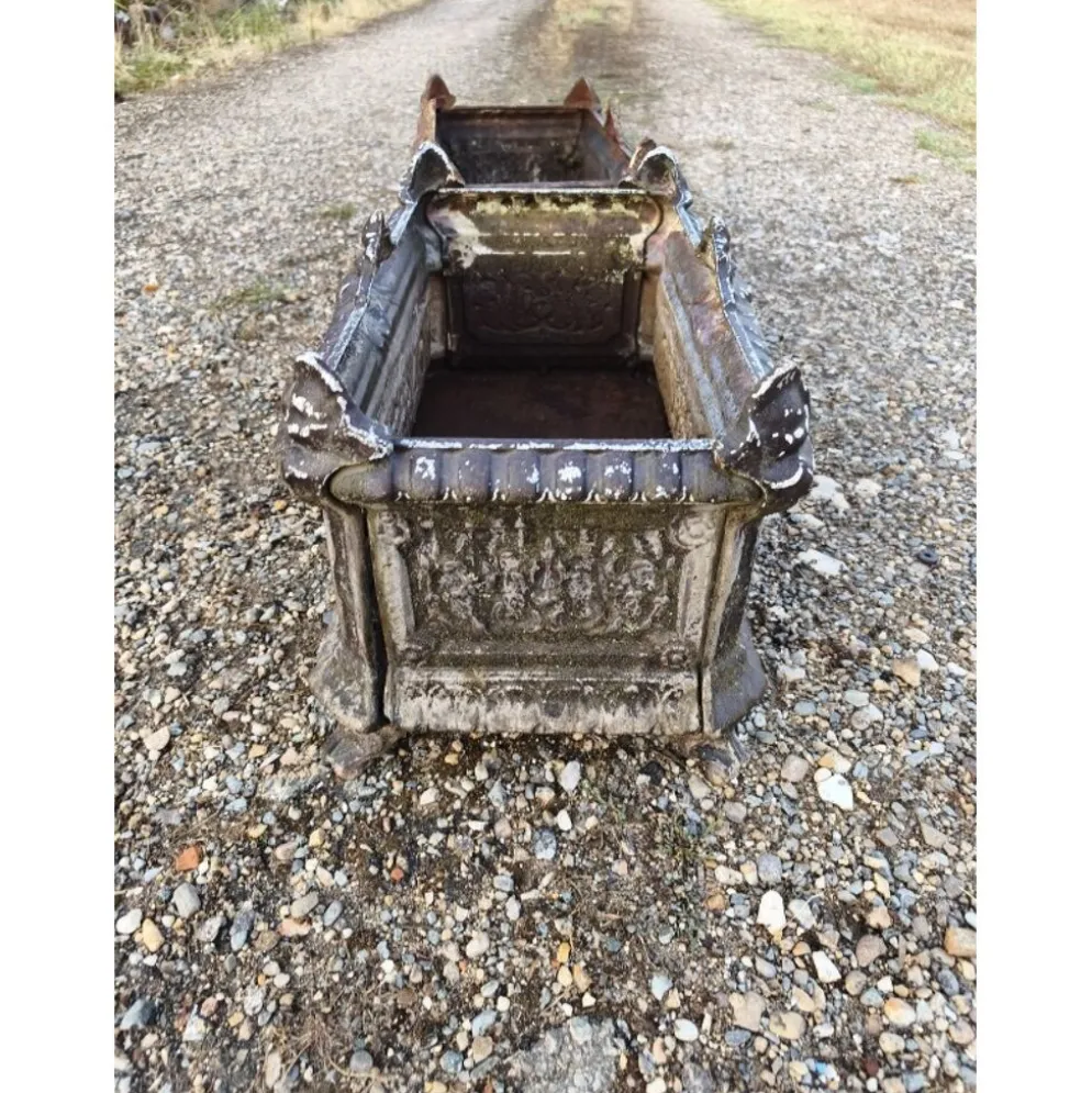 Paire de jardinières en fonte 1900 de Charleville-Mézières