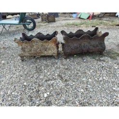 Paire de jardinières en fonte 1900 de style rocaille Charleville - Mézières