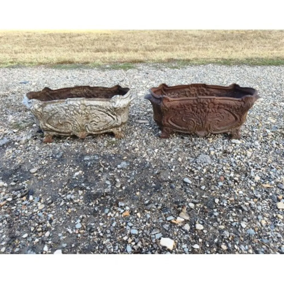 Paire de jardinières en fonte 1900 de Charleville - Mézières
