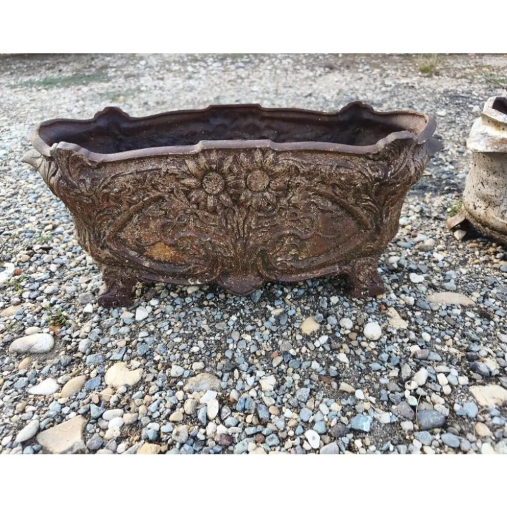 Paire de jardinières en fonte 1900 de Charleville - Mézières