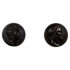 Paire de médaillons en bronze, Rouget de Lille et J.J. Rousseau