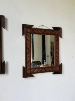 Paire de miroir bois style tramp art