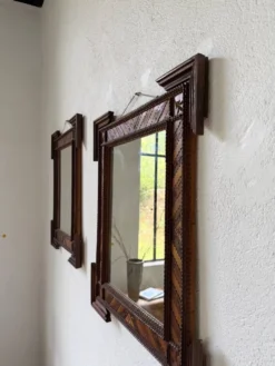 Paire de miroir bois style tramp art