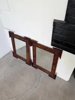 Paire de miroir bois style tramp art