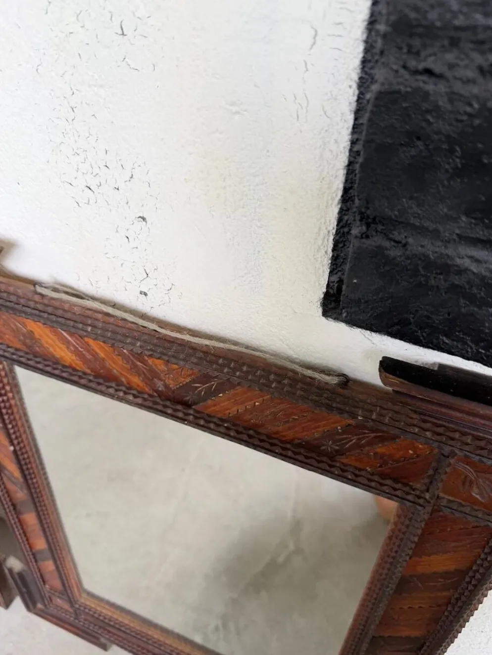 Paire de miroir bois style tramp art