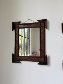 Paire de miroir bois style tramp art
