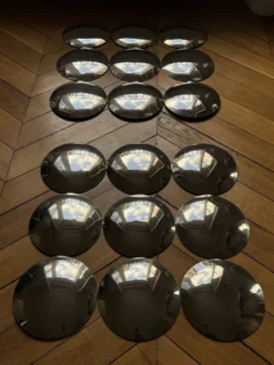 Paire de miroirs bulles convexes chromés Space Age, 1970