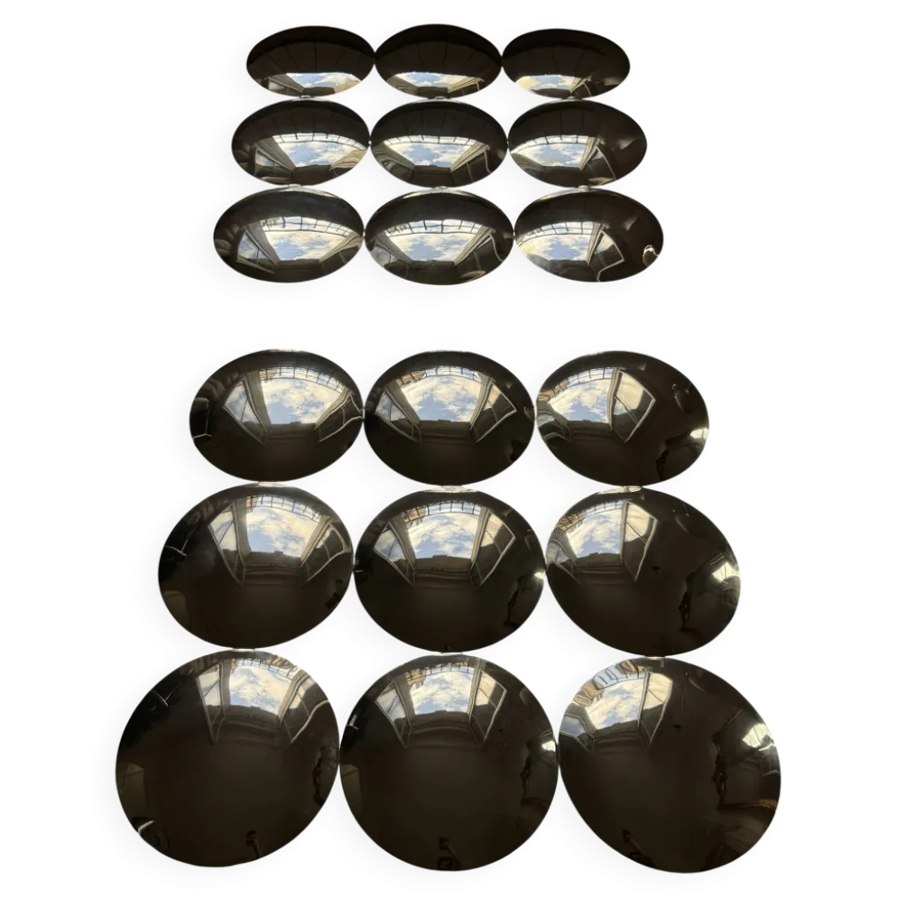 Paire de miroirs bulles convexes chromés Space Age, 1970