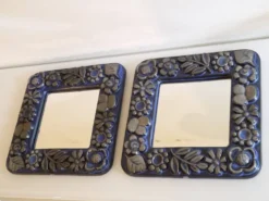Paire de miroir scandinave en ceramique de Berit ternell