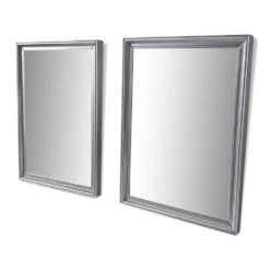 Paire de miroirs de barbier en aluminium
