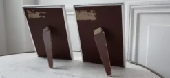 Paire de miroirs de barbier en aluminium