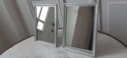Paire de miroirs de barbier en aluminium