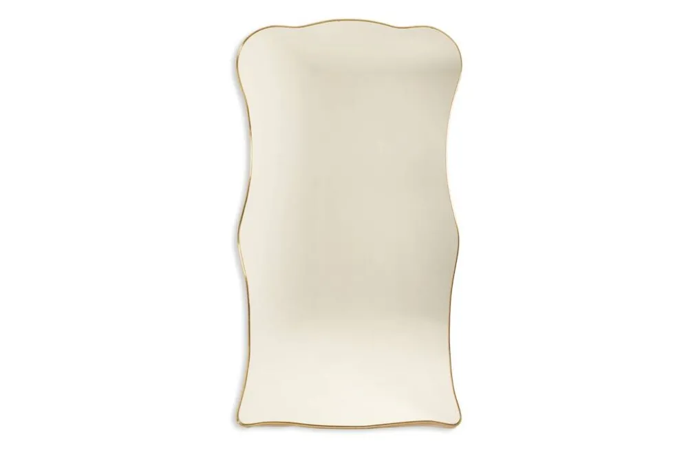 Paire de miroirs style Gio Ponti, cerclage en laiton, années 80