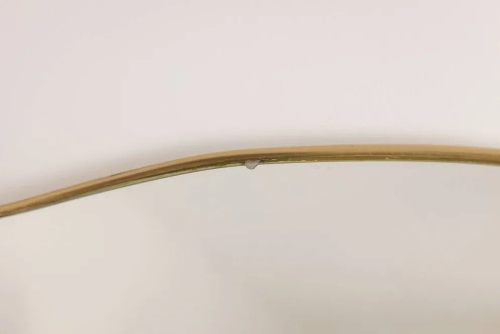 Paire de miroirs style Gio Ponti, cerclage en laiton, années 80