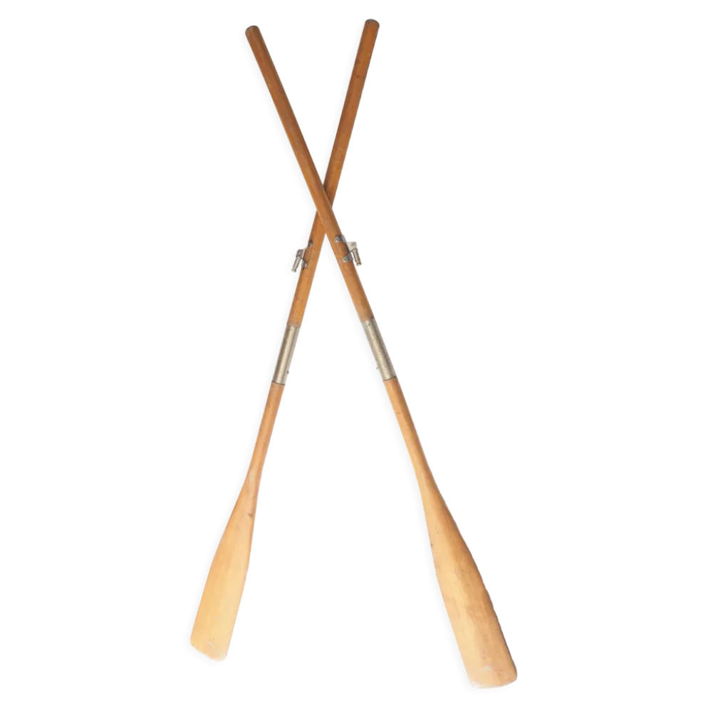 Paire de pagaies en bois