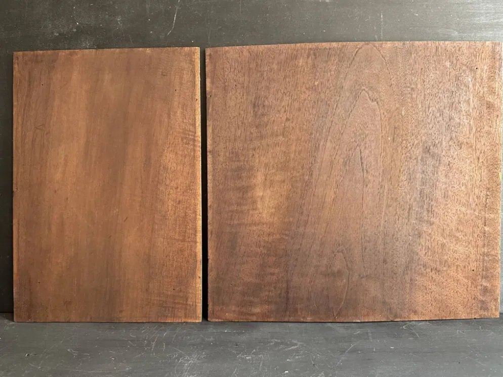Paire de panneaux décoratifs anciens en bois sculpté, fin XIXe siècle